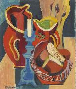Ernst Ludwig Kirchner Stilleben mit Krugen und Kerzen oil on canvas